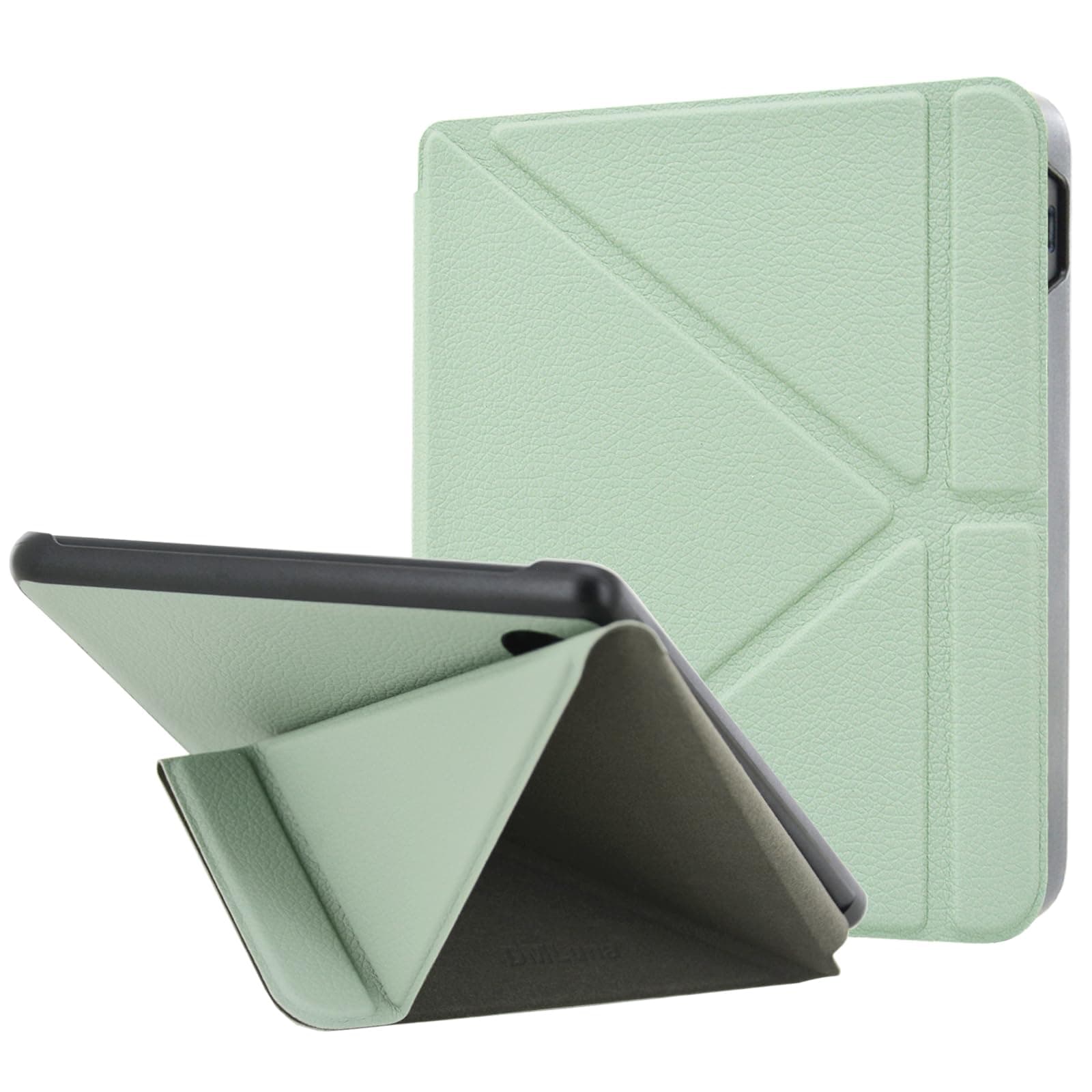 DMLuna Case for Tolino Vision Colour 2024, Kobo Libra Colour (2024) - Protective Case with Auto Sleep/Wake, Origami 2-Way Stand, PU Leather, Precise Fit and Shock Resistance, Agave Green