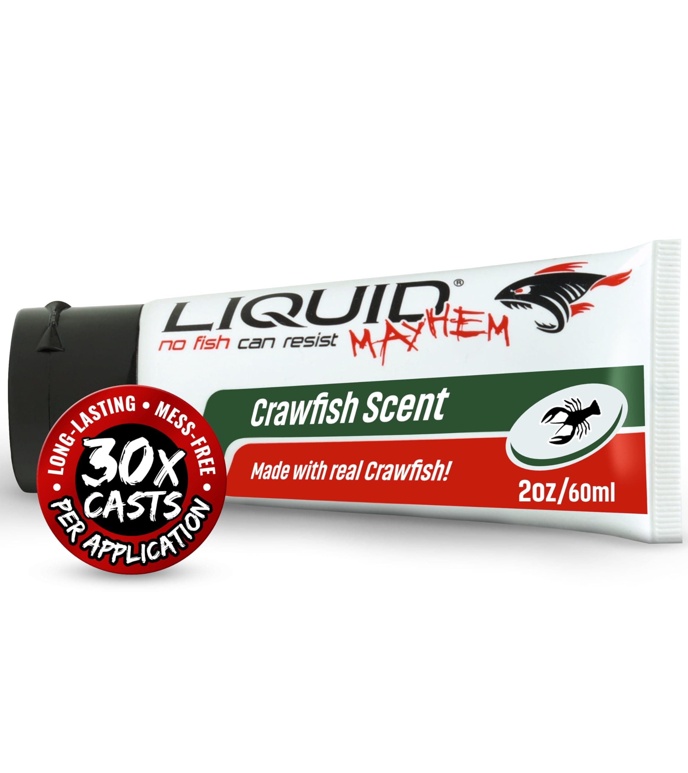Crawfish Fish Attractant Gel 60 ml / 2 oz · 60 Uses – Real Crawfish Bait & Aminos | UV-Enhanced Long-Lasting Gel – All Lure Types