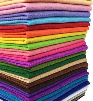 Felt Fabric Misscrafts 28pcs 12" x 8" (30cm x 20cm) 1.4mm Thick Soft Felt Nonwoven Fabric Sheet Pack DIY Craft Patchwork Sewing Square Assorted Colors with Thread Bag