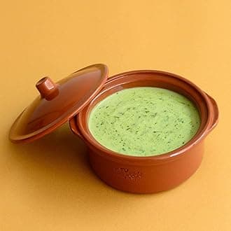 Spanish Clay Pot Cocotte, Traditional Ceramic Pot (1100ml - 17cm #204, BROWN)