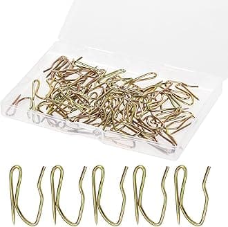 58 Pcs Mini Metal Curtain Hooks, Nydotd Rustproof Metal Hooks Heavy-Duty Offset Pin-On Drapery Hooks for Window Curtain, Door Curtain and Shower Curtain (Vintage Bronze, 1 inch)