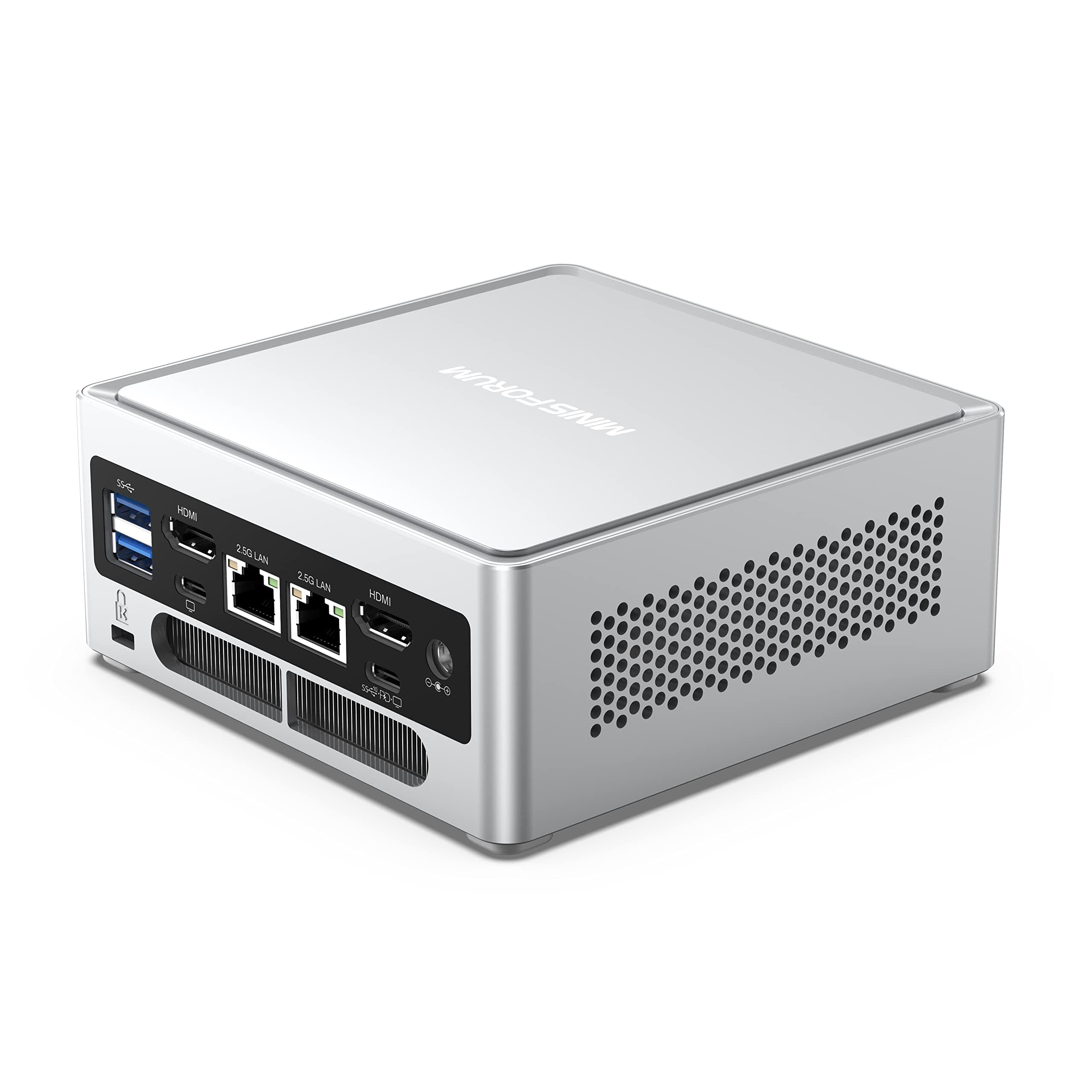 NAB6 Lite Mini PC Core i5-12600H(12C/16T, up to 4.5 GHz) Mini Computer 16GB RAM + 500GB SSD, 2xHDMI + 2xUSB-C 4K@60Hz Outputs, 2x2.5G LAN, 4xUSB3.2, Intel Iris Xe Graphics Desktop Computer