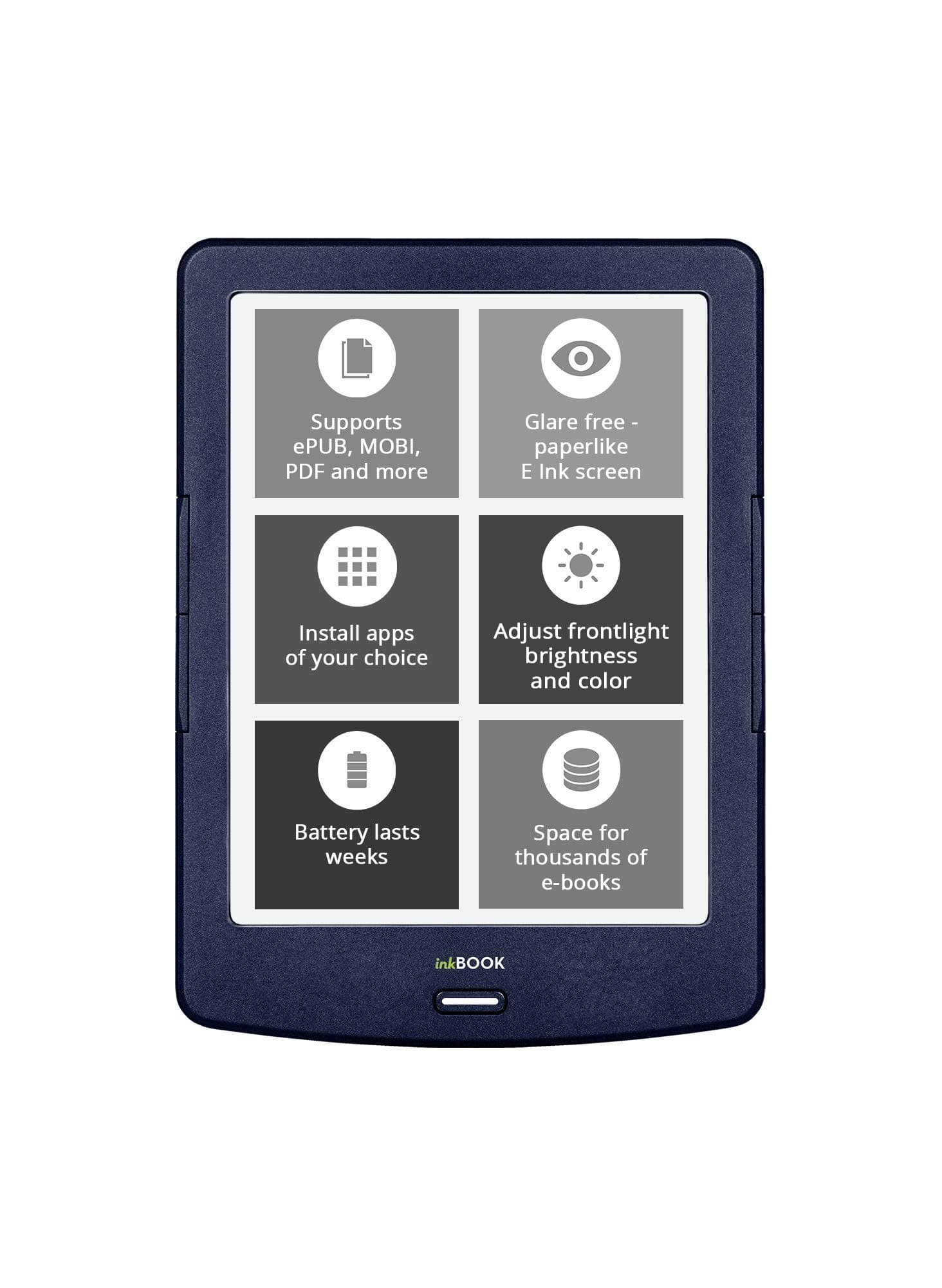 inkBOOK Lumos 6 Inch eReader Frontlight 4GB Color Temperature Management