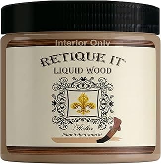 Liquid Wood for Gel Stain & Wood Stain by Retique It - 16oz Light (Perfect Companion to Chalk Furniture Paint, Milk Paint & Cabinet Paint) Beyond Faux Wood Look Paint. Pint Light Wood