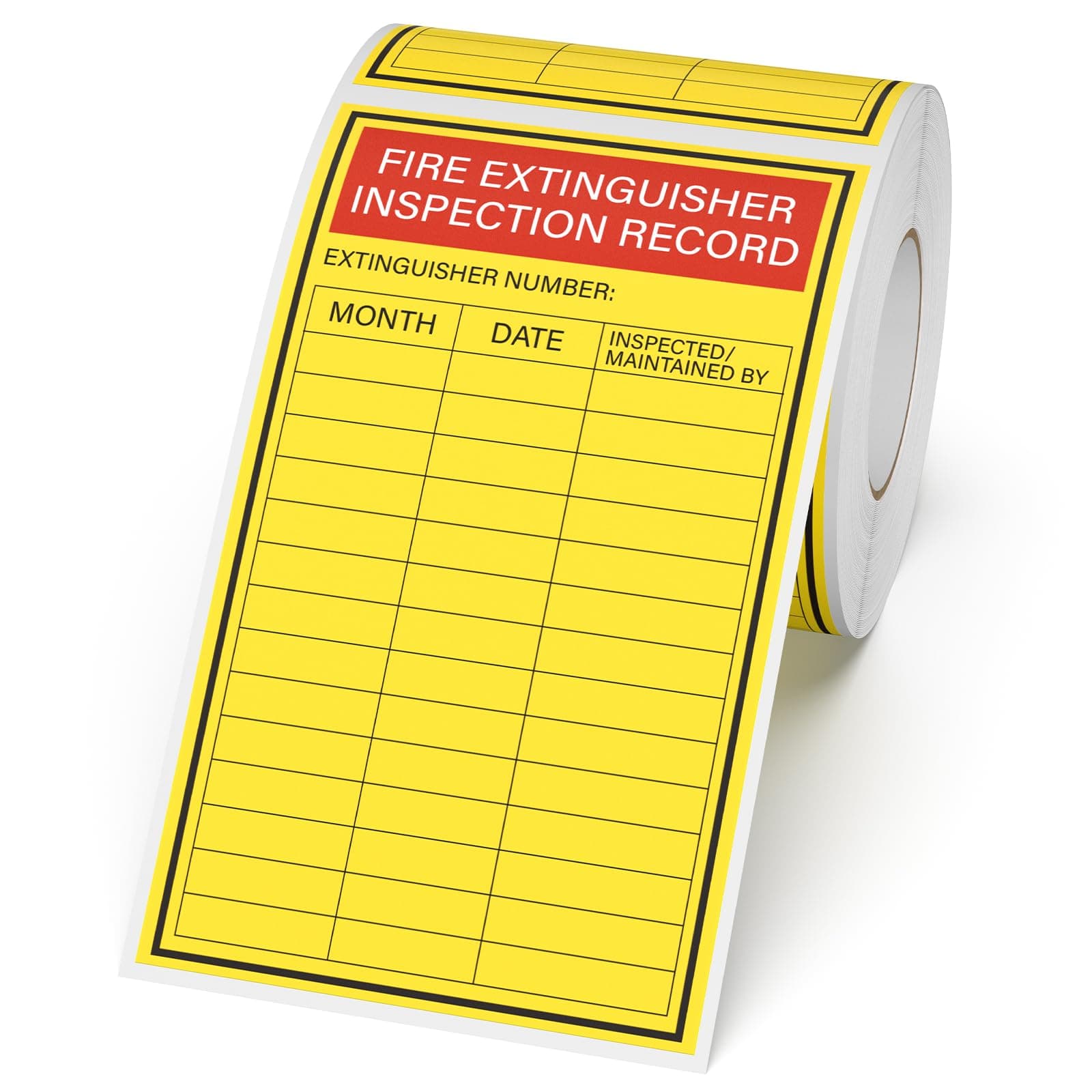200PCS Fire Extinguisher Inspection Record Label Self Adhesive 5 x 3 Inches Writable Waterproof Coated Paper Monthly Safety Record Stickers for Fire Extinguisher