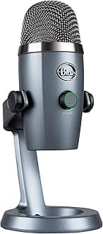 Blue Yeti Nano Premium USB Mic for Recording, Streaming, Gaming, Podcasting on PC and Mac, Condenser Microphone with Blue VO!CE Effects, Cardioid and Omni, No-Latency Monitoring - Grey