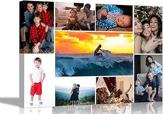 Artley Prints 9 Photos on Custom Canvas Prints Personalised Wall Art Hanging Decor for Home Office Baby, Wedding, Selfie Photos 101 x 76cm (40 x 30 inches)