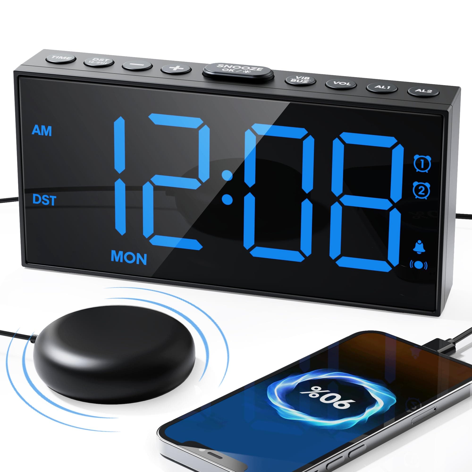 Vibrating Alarm Clock with Week