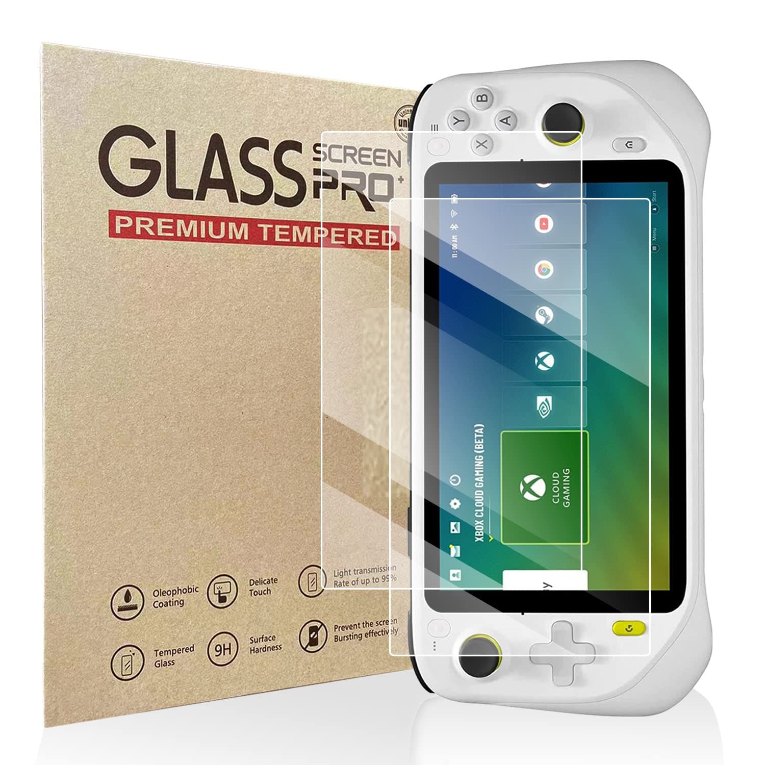 Screen Protector for Logitech G Cloud Gaming Handheld Console - Ultra HD Tempered Glass/Precise Control/Anti-Scratch/Anti-Fingerprint/Easy Installation with Kit - 2 Packs