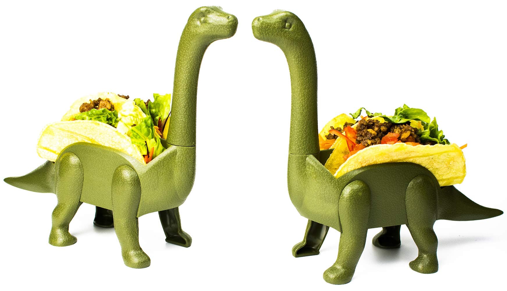 Long Neck Dinosaur Taco Holder, HapWay 2 Pack Plastic Novelty Jurassic Ultimate Prehistoric Taco Holder for Kids, Fun Ultrasaurus Taco Stand Shell Holder for Taco Tuesday or Lunch Sandwiches