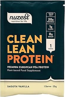 Vegan Protein Powders by Nuzest - Clean Lean Protein - Smooth Vanilla - Plant Based Pea Protein Shake - Low Calorie & Low Carb - Gluten Free - Dairy Free - 25g (1 Serving)
