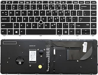 New Backlit Keyboard for HP EliteBook 840 G3 840 G4 745 G3 745 G4 848 G3, P/N 901042-001 903008-001 836308-001 6037B0126901 Silver Frame US Layout Laptop Keyboard (not with Pointer)