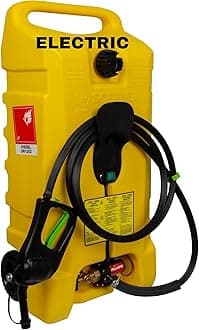 14 Gallon Gas Caddy with Electric Fuel Pump, Flo ‘N Go Powered Portable Fuel Tank with Fill-Rite Transfer Pump and 10-Foot Hose for Farm, Marine, Commercial, and Home Use, Yellow
