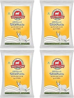 Pure & Premium Skimmed Milk Powder with Extra Protein 500Gm | Perfect for Making Tea & Coffee (Pack of 4)