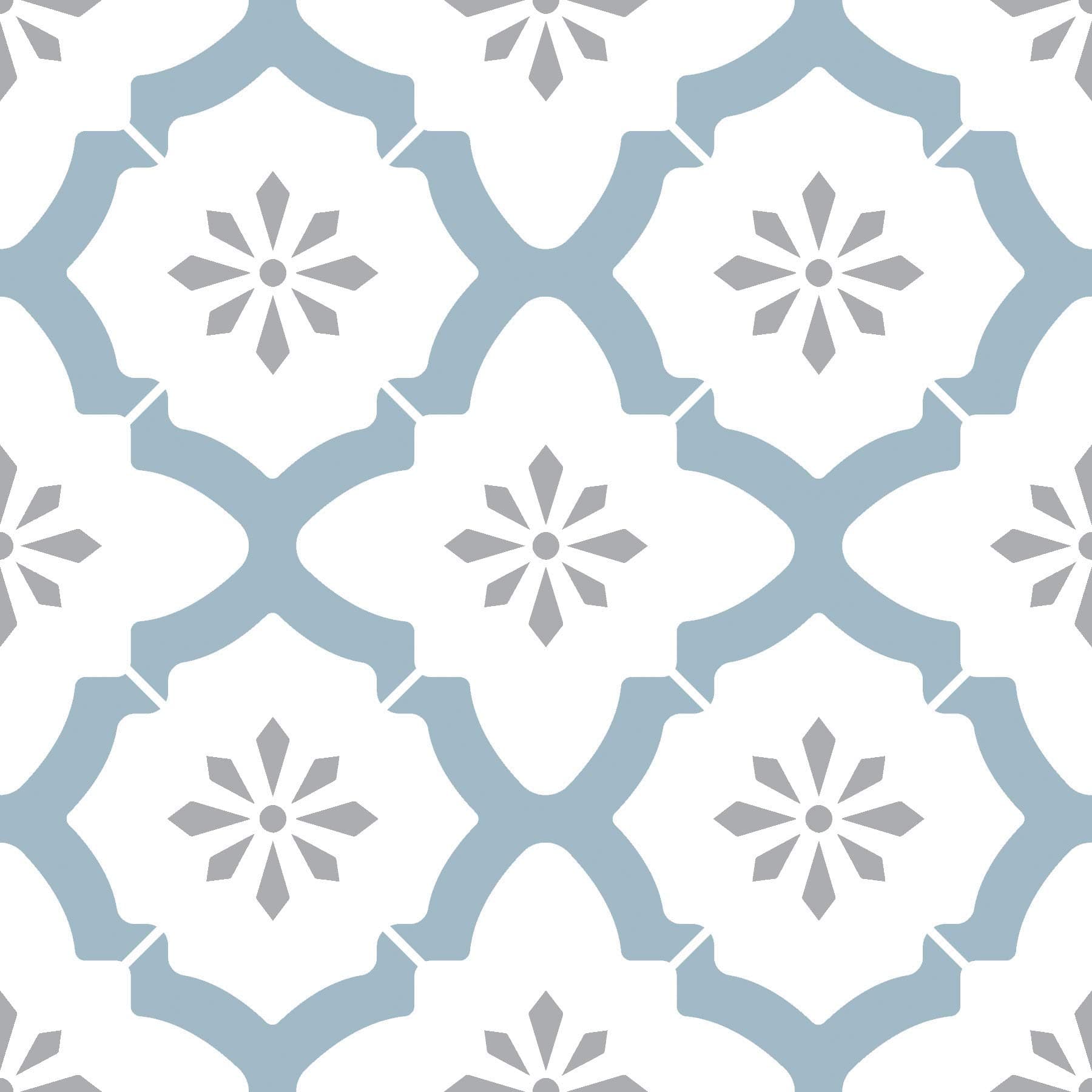 WallPops FP2943 Alfama Peel & Stick Floor Tiles, Multi-Colour, 12 x 12 inches