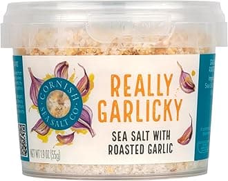 Cornish Sea Salt Really Garlicky Seasoning | Cooking & Hydration | Hand-Harvested in Celtic Waters | 1.9 oz Resealable Tub (Pack of 1)