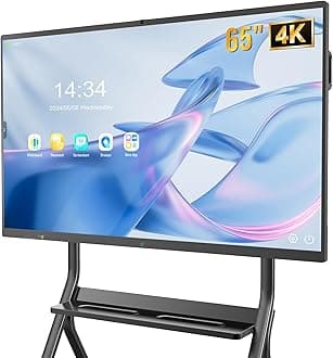 Smart Board,65 Inch Interactive Whiteboard 4K Touchscreen Built in Ultra High Definition Camera Open App Ecosystem, Digital Presentation Electronic Smart WhiteBoard for Classroom Home Office