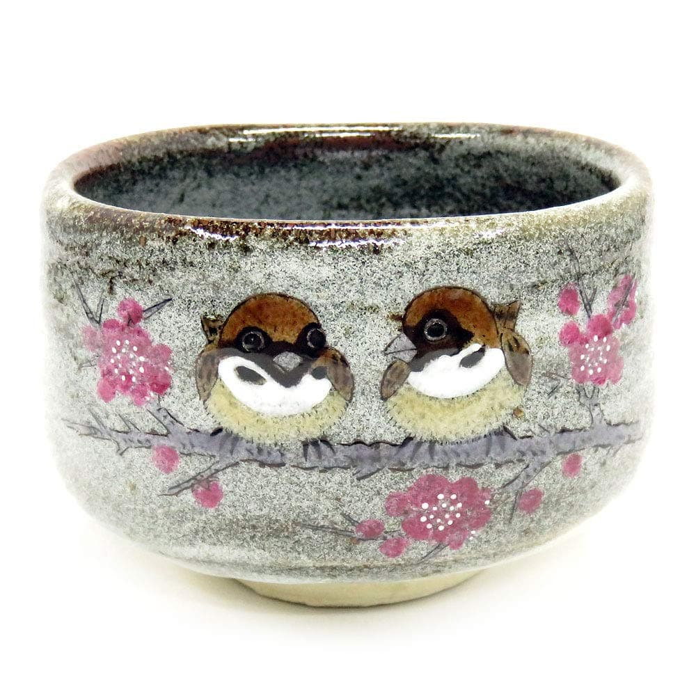 Japanese Matcha Bowl Sparrow Kutani Yaki(ware)