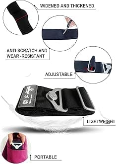 2-in-1 Adjustable Elastic Travel Belt for Luggage Straps Add a Bag JOONMING Luggage Strap Over Handle Suitcases Belt for Carry On Bag for Suitcases Add a Bag for Airport, Trip, Boarding