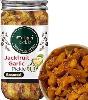 Banarasi Kathal & Lehsun Ka Achar I Homemade Tasty Pickle Achar - 400 gm Jackfruit & Garlic Pickle I Taste Bhi Health Bhi I Homemade & Organic