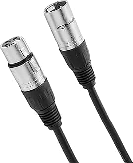XLR Microphone Cable for Speaker or PA System, Recording Studio, All Copper Conductors, Low Noise, 10 ft, Black
