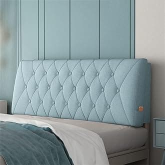 ZZYY Bedside Cushion Bed Backrest Linen Headboard Cushion Support Reading Pillow Bolster for Twin Full Queen King Daybed Bed Bunk Bed Removable Washable,Blue,78.7"/200cm(King)