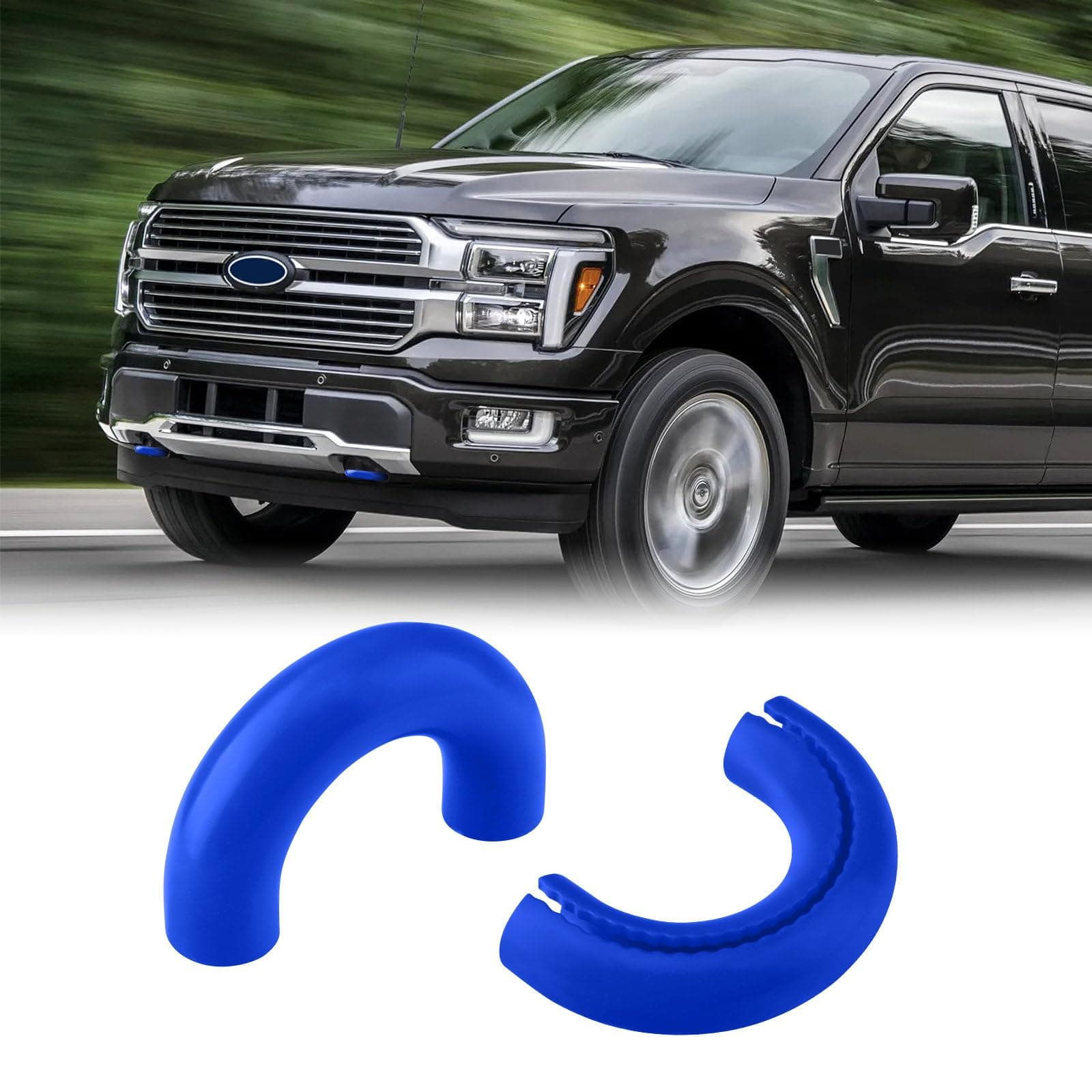 Tow Hooks Covers for Ford F150 2004-2026 Bronco Base/Big Bend/Outer Banks 2021-2026 Compatible with Toyota Tundra Accessories 2017-2021 (Blue)