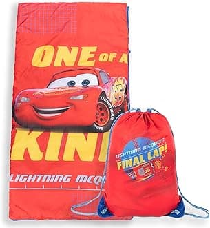 Disney Pixar Cars One of A Kind Slumber Sack - Cozy & Warm Kids Lightweight Slumber Bag/Sleeping Bag - Featuring Lighting McQueen