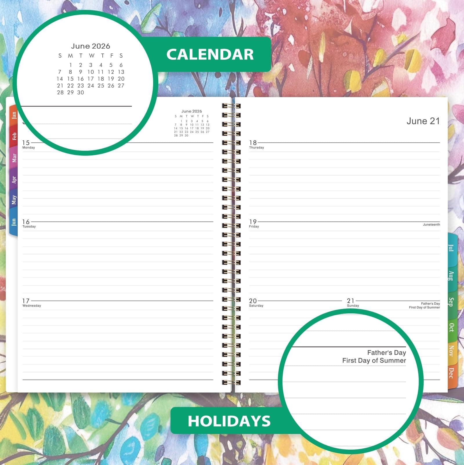 Coboll 2025 Planner - Planner 2025, Weekly Monthly Planner from January - December 2025, 9" x 11", 2025 Planner Weekly and Monthly with Colorful Coated Tabs, Reference Calendar