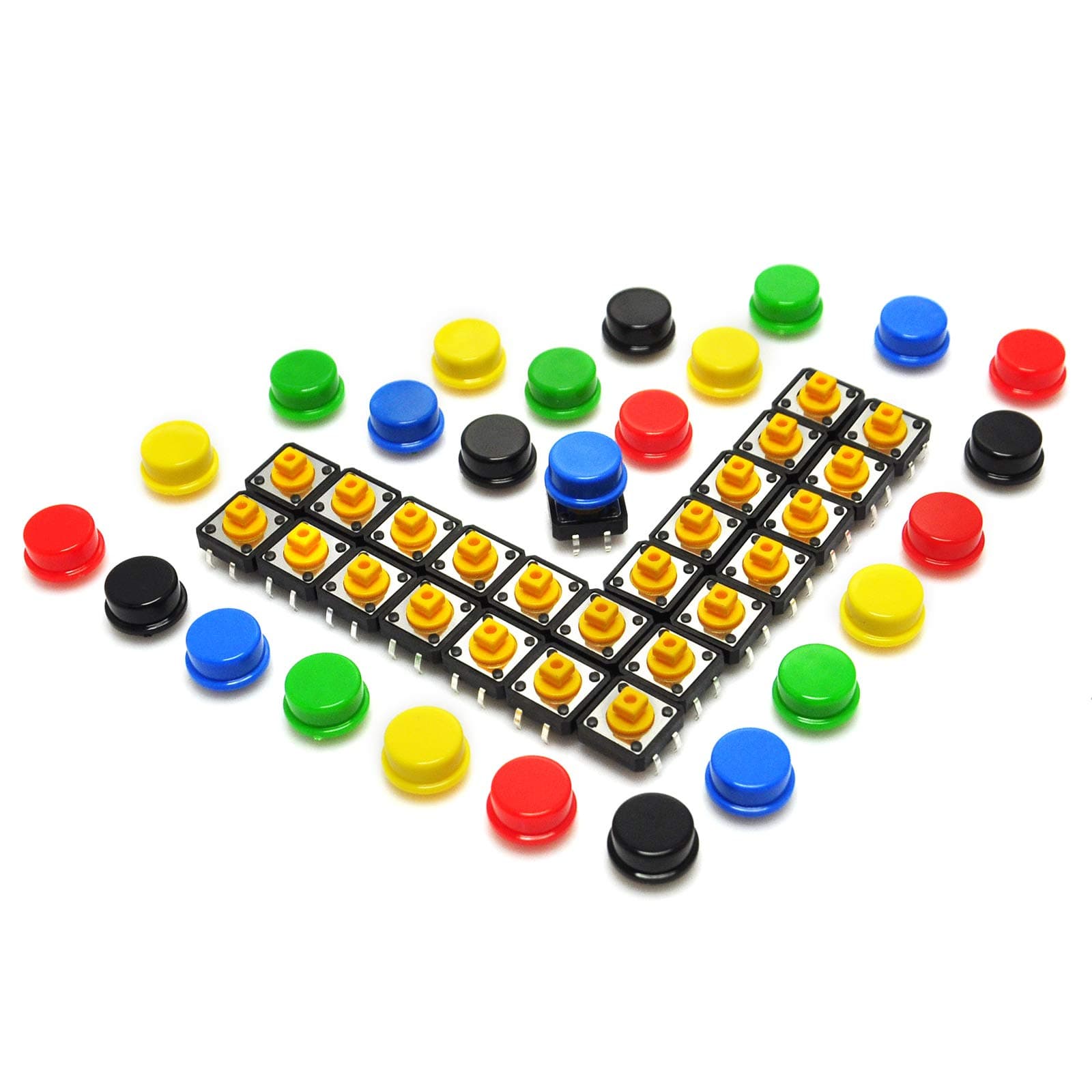 Gikfun 12x12x7.3 mm Tact Tactile Push Button Momentary SMD PCB Switch with Cap for Arduino (Pack of 25pcs) AE1027
