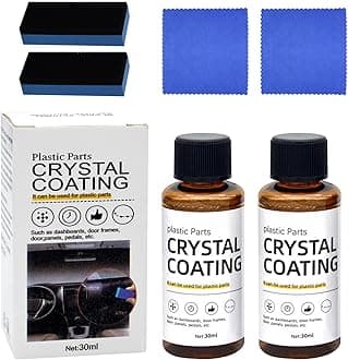 2-Pack Automotive Plastic Parts Crystal Coating, Plastic Parts Refurbisher, Automotive Plastic Interior Repairer, Automotive Crystal Coating, Long-Lasting Automotive Plastic Electroplating Refurbisher