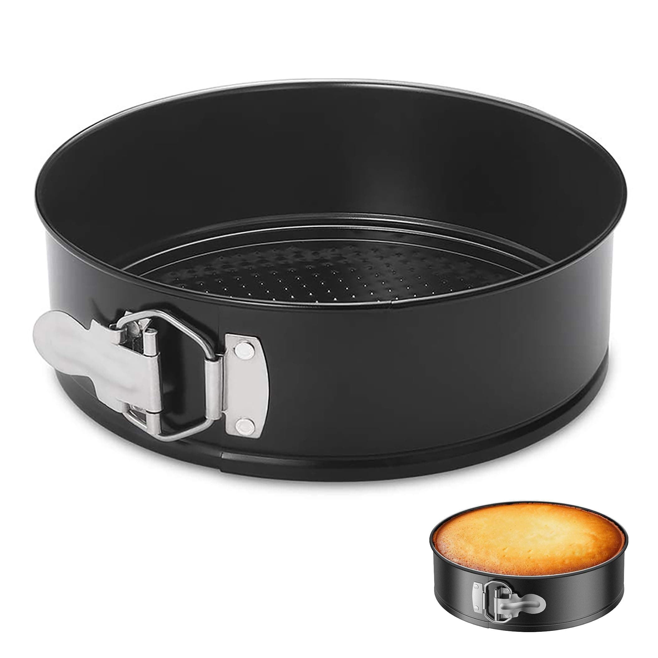 6 Inch Cake Tin, 16cm Springform Cake Tins for Cheesecake, Cake Tins for Baking, Round Non-Stick Baking Tins Cake Tin, Leak-Proof, Ideal for Restaurants, Home, Kitchen (Black)