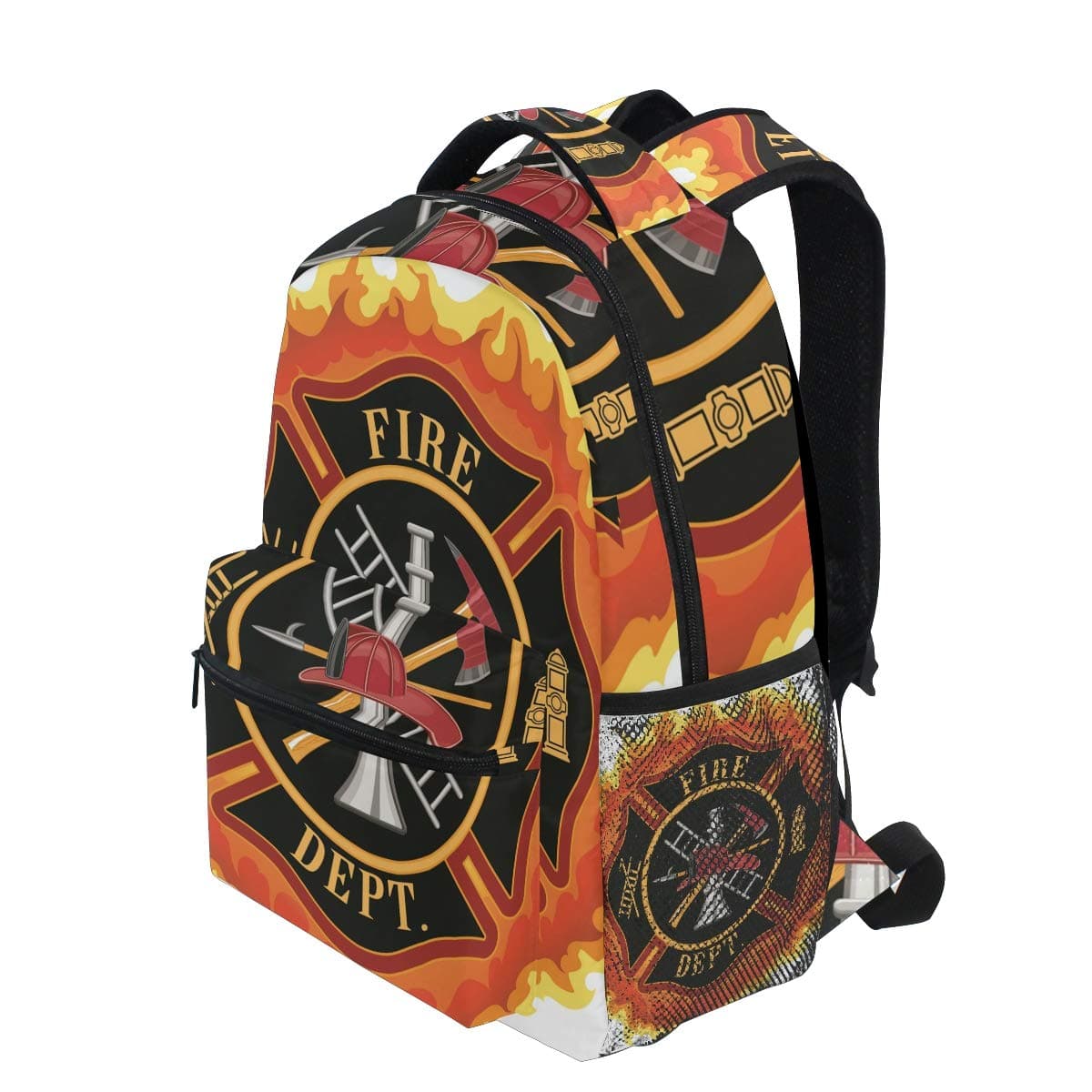 KVMV Fire Department Icon with Ladder Public Service Essential Tools of Firefighters Lightweight School Backpack…
