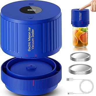 Electric Mason Jar Vacuum Sealer Kit for Wide Mouth and Regular Mouth Mason Jar - Navy Blue