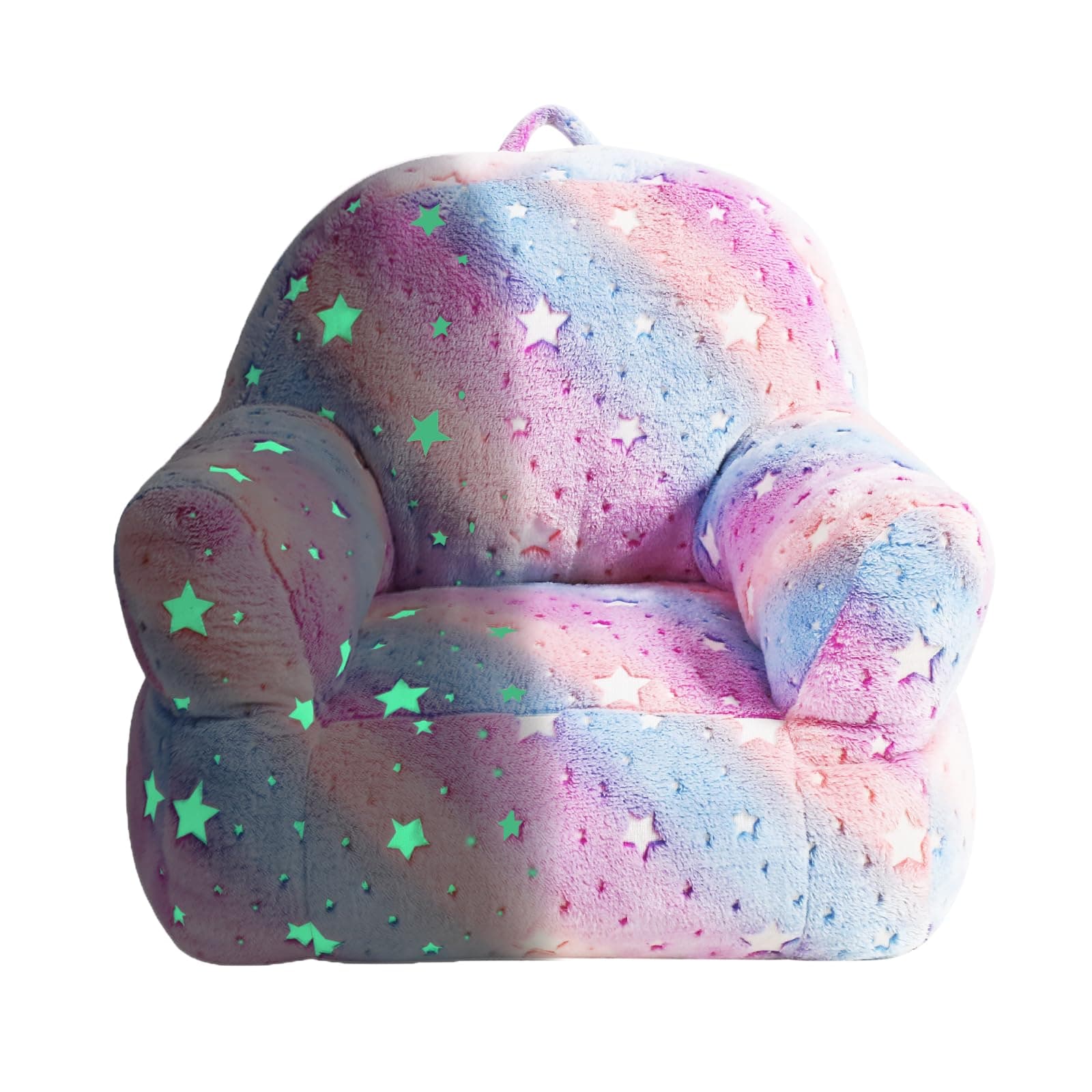 Toddler Chair, Glow in The Dark Kids Sofa Bean Bag Chair for Kids Children Couch Toddler Mini Sofa Armchair for Children, Lightweight Children Sofa Chairs (Rainbow Pink)