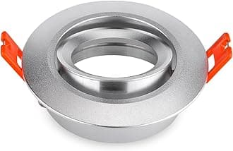 2 Inch Round Led Recessed Lighting Trims,Dimmable Spotlight Downlight Holder, GU5.3 MR16 Light Source Fitting, Adjustable Eyeball Light Fixture Frame with 70mm Cutout, Pack of 2 (Silver)