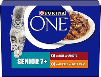 Senior 7+ Mini Fillets Chicken and Beef Wet Cat Food 8x85g (Pack of 5)