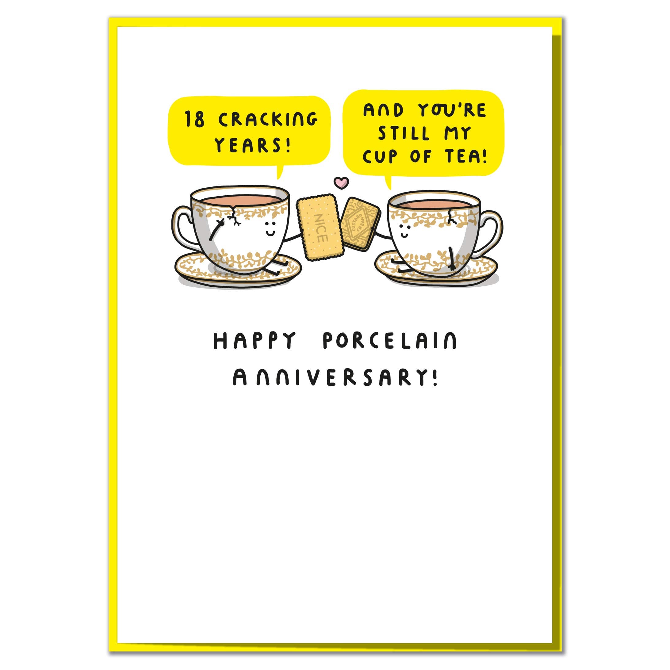 18 Cracking Years! Cute Porcelain Anniversary Card