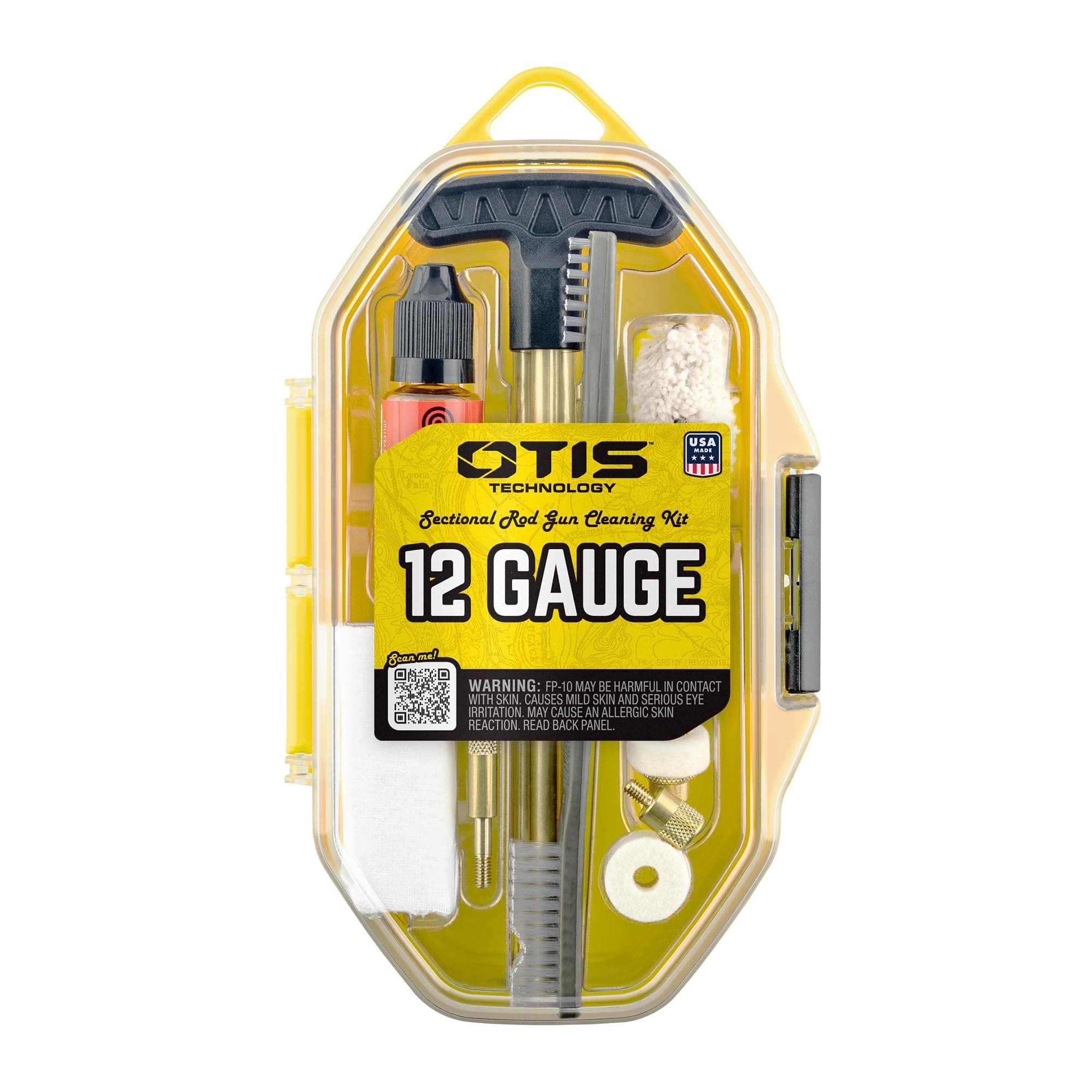 Otis 12 Ga Shotgun Cleaning Kit, Includes 5 Brass Rods, Brushes, Patches, FP-10 Lubricant, Made in USA (FG-SRS-12)