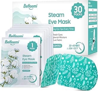 30Packs Steam Eye Mask, Heated Eye Mask Warm Compress for Eyes, Self Heating Disposable Steam Mask for Home Sleep, Spa, Travel Essentials & Relaxation Gifts, Stocking Stuffers (Unscented)