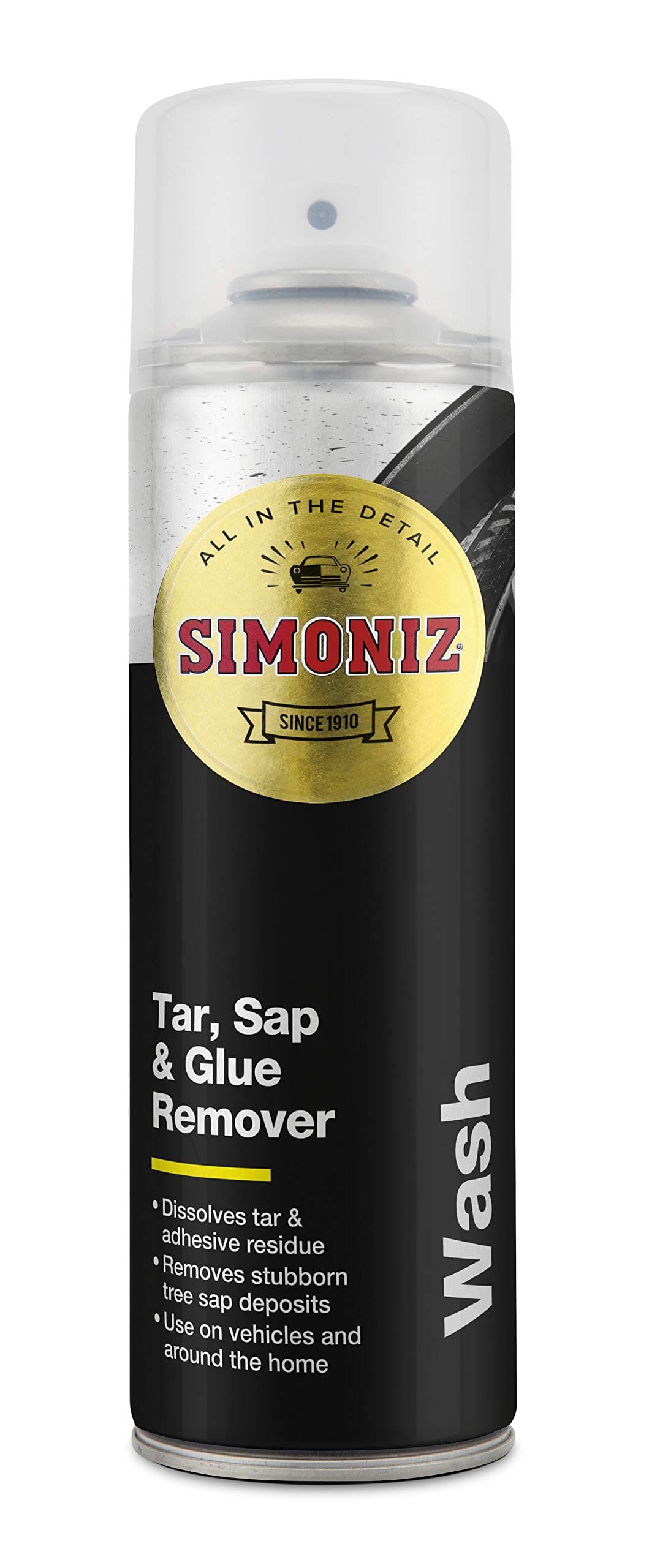 Simoniz Tar, Sap & Glue Remover, Powerful & Fast-Acting Car Cleaner, Essential Car-Cleaning Products To Remove Stubborn Sticky Deposits, Effortless Cleaning, Sap Remover Safe For All Paintwork, 300ml