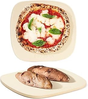 - Pizza Stone, 12"x11" Pizza Stones for Oven Grill BBQ, Cordierite Baking Stone for Pizza & Bread & Cookies with Unique Irregular Shape Design