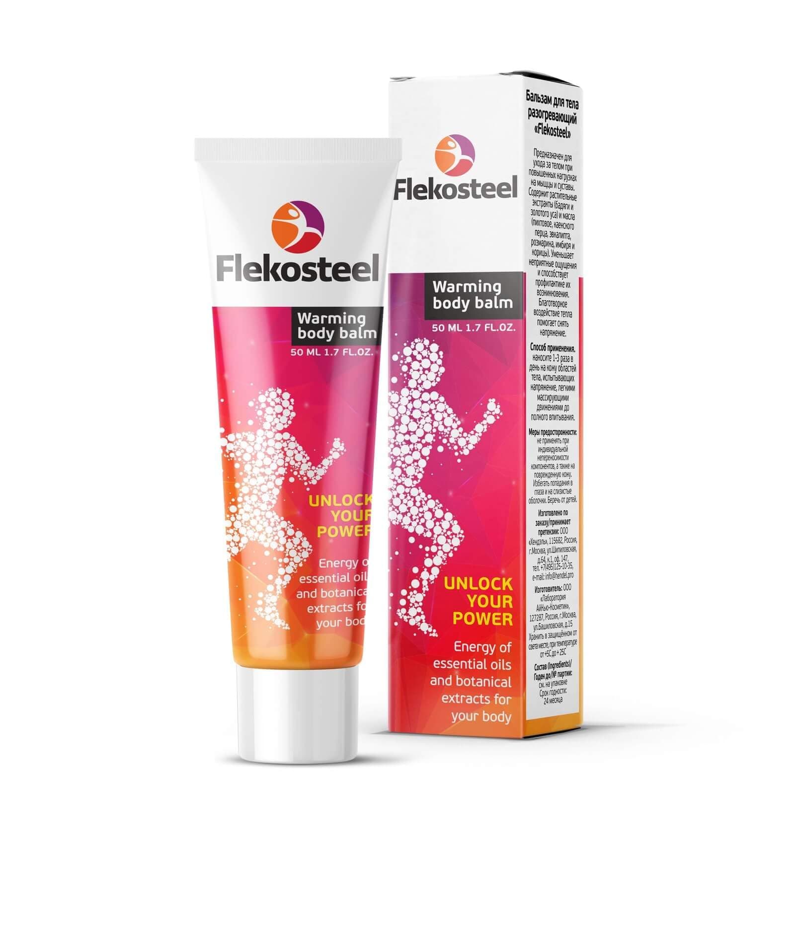- 10 TUBE Flekosteel warming body balm 10 x (1.7 oz/ 50ml). Original from Russia with Hologram. Fresh Stock