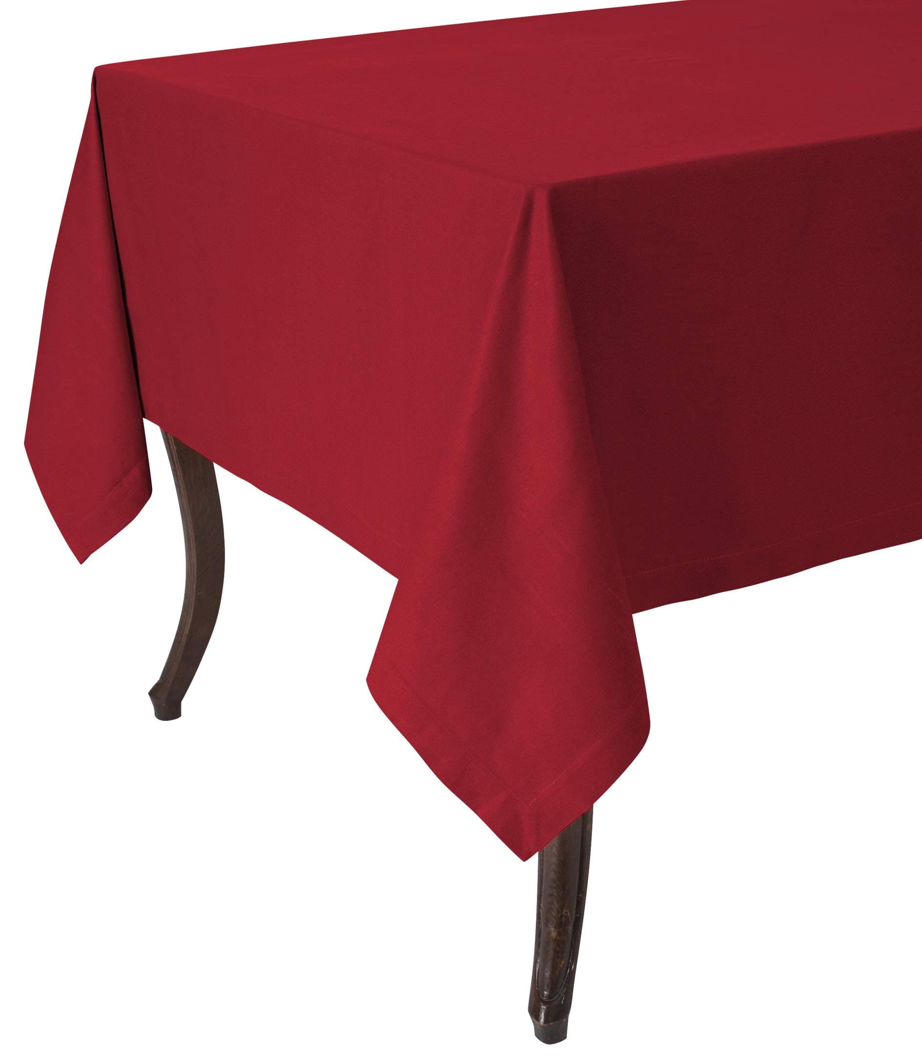KAF Home Buffet Tablecloth in Red, 70" by 70", 100% Cotton, Machine Washable