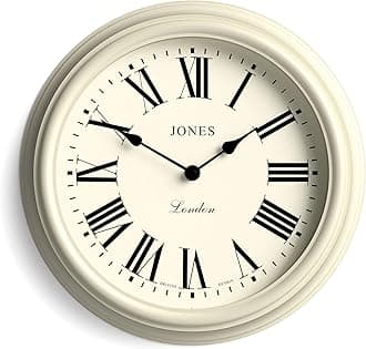 Venetian wall clock | Classic round clock | 30cm | Pale cream | Roman numerals | Traditional design ideal for kitchen, living room or bedroom
