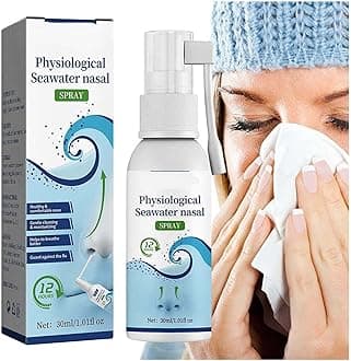 Natural Saline Nasal Spray - Nasal Lubricant Help Flush Irritants from Nasal Passages | Clear Mucus from A Cold Or Allergy, Gentle Nasal Cleansing Nasal Soothing Spray (2PC)