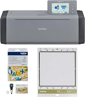 Brother ScanNCut SDX125EGY Electronic DIY Cutting Machine with Scanner, Plus Rotary Auto Blade Kit and Fabric Mat