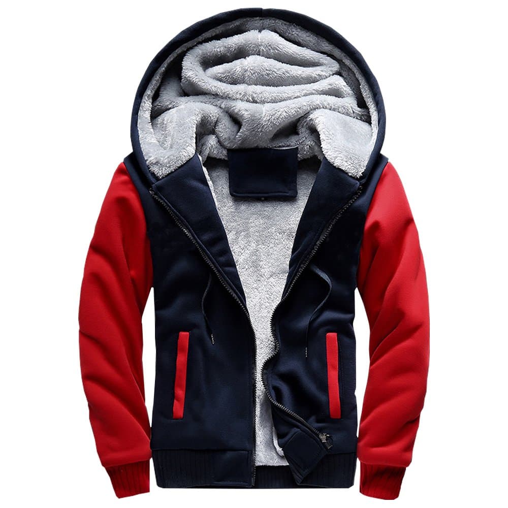 LBL Leading the Better Life Men's Pullover Winter Jackets Hooed Fleece Hoodies Sweatshirt Wool Warm Thick Coats