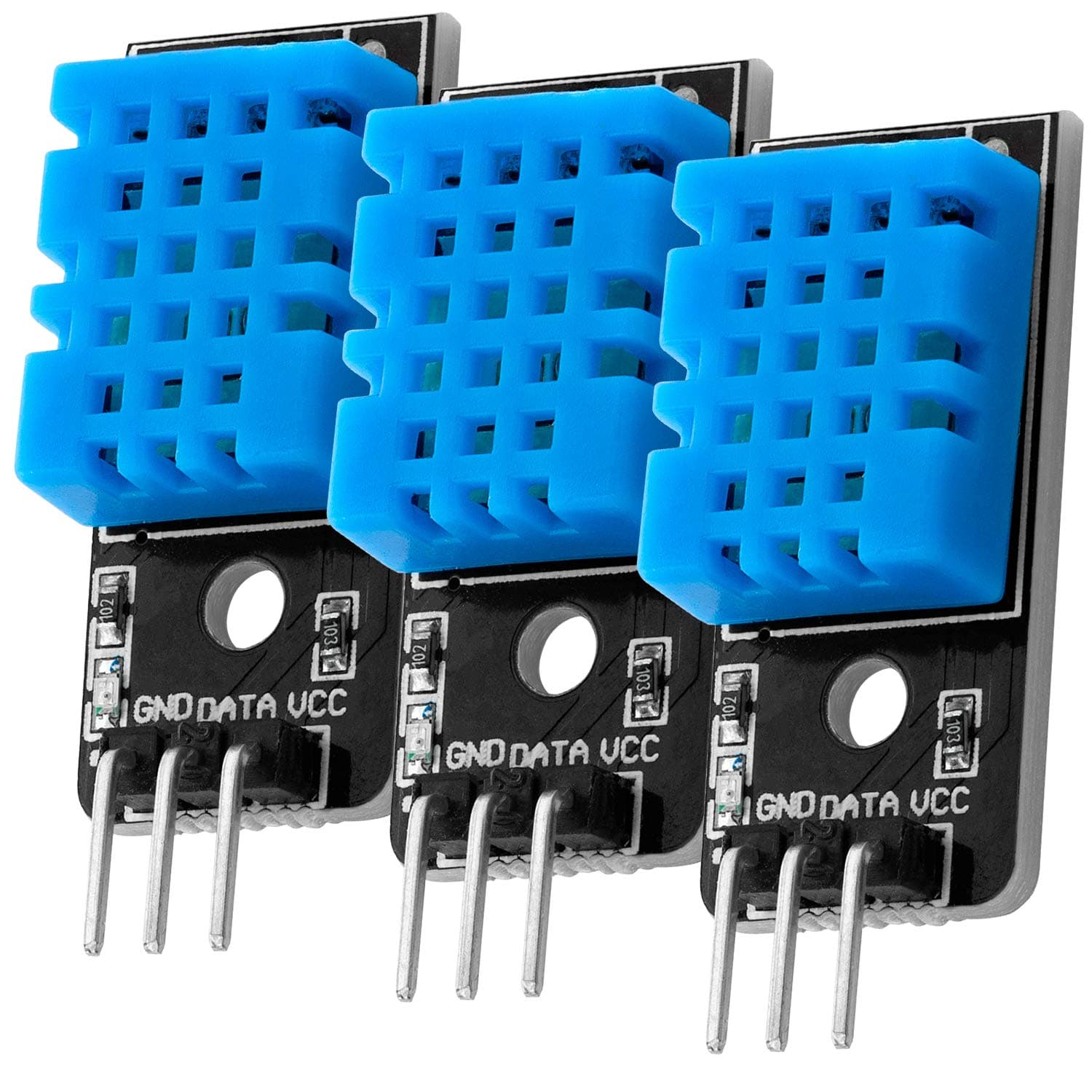 AZDelivery 3 x KY-015 DHT11 DHT-11 3 Pin Digital Temperature and Relative Humidity Sensor Module 3.3V 5V compatible with Arduino Including E-Book!
