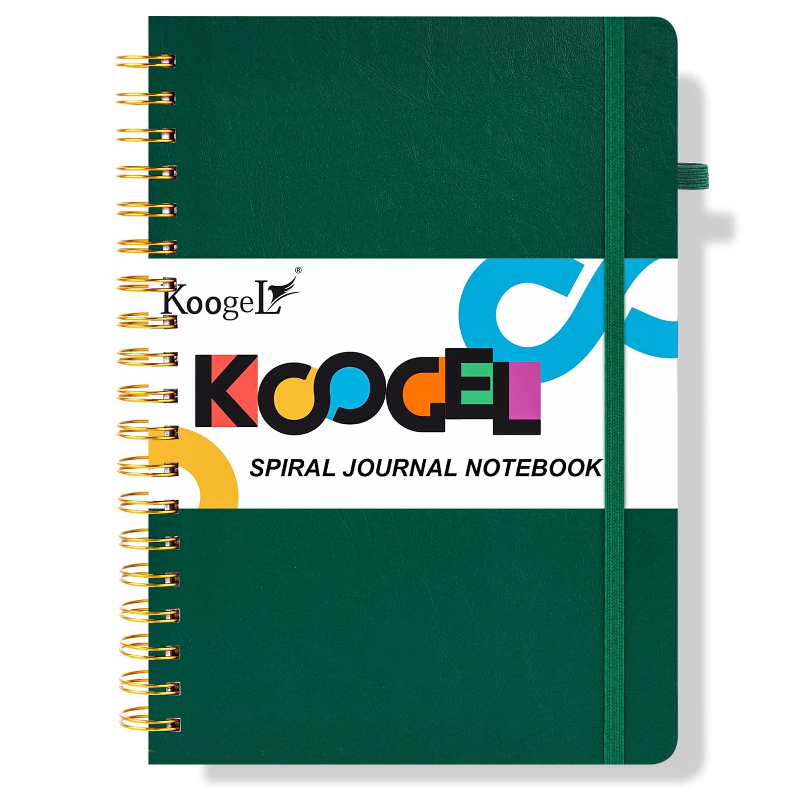 Koogel B5 Spiral Journal Notebook, Hardcover Notebook 150 sheets/300 Pages with Lined Numbered Pages College Ruled Journal for Work School Women Men Green